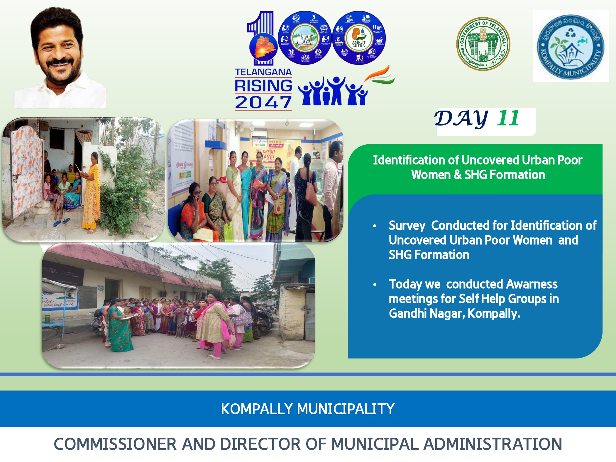 As apart of 100days program Day 11 Identification of Uncovered Urban poor Women and SHG Formation.