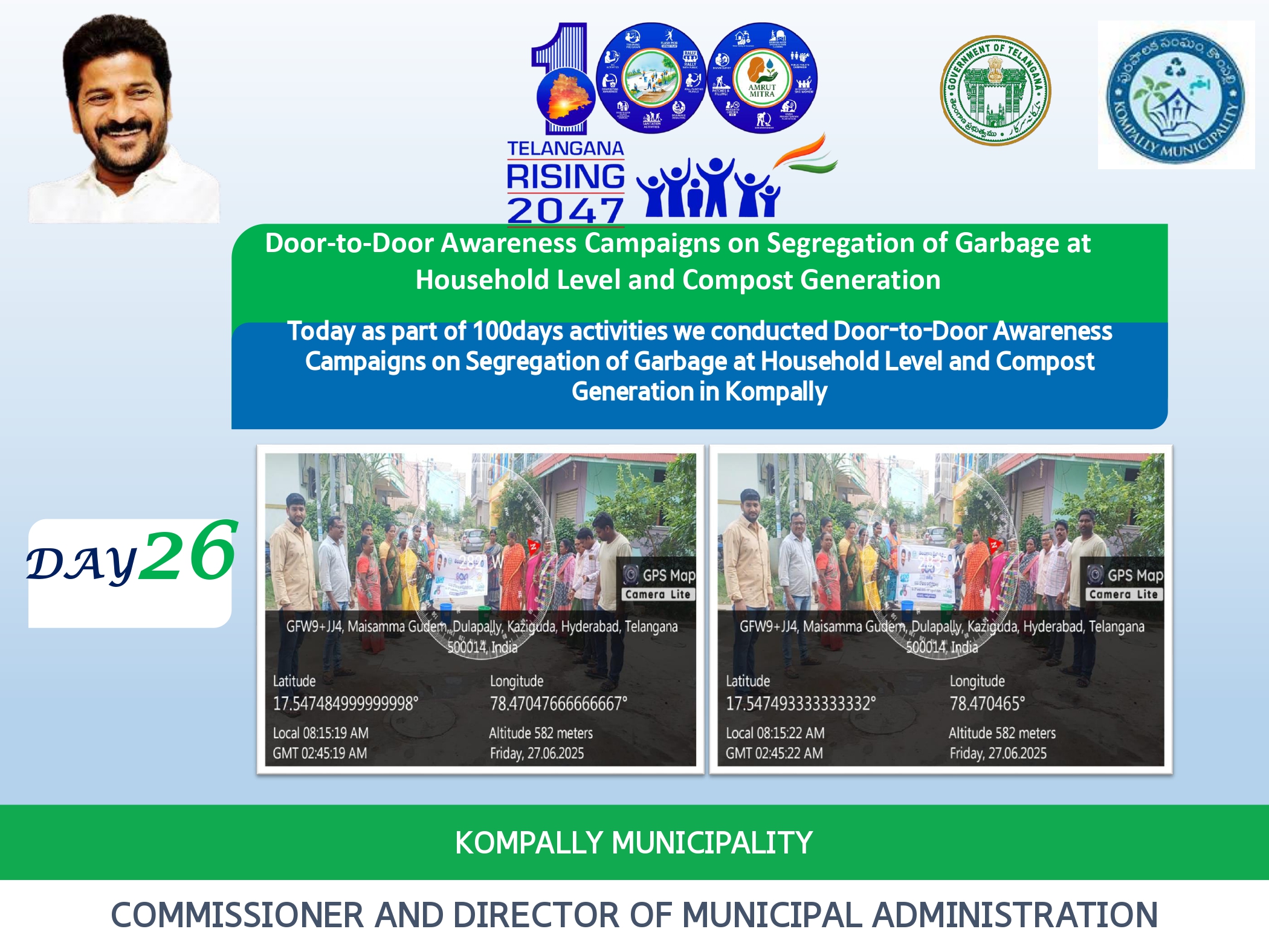 Day- 26 Implementation of 100 Days Action Plan in Kompally Municipality