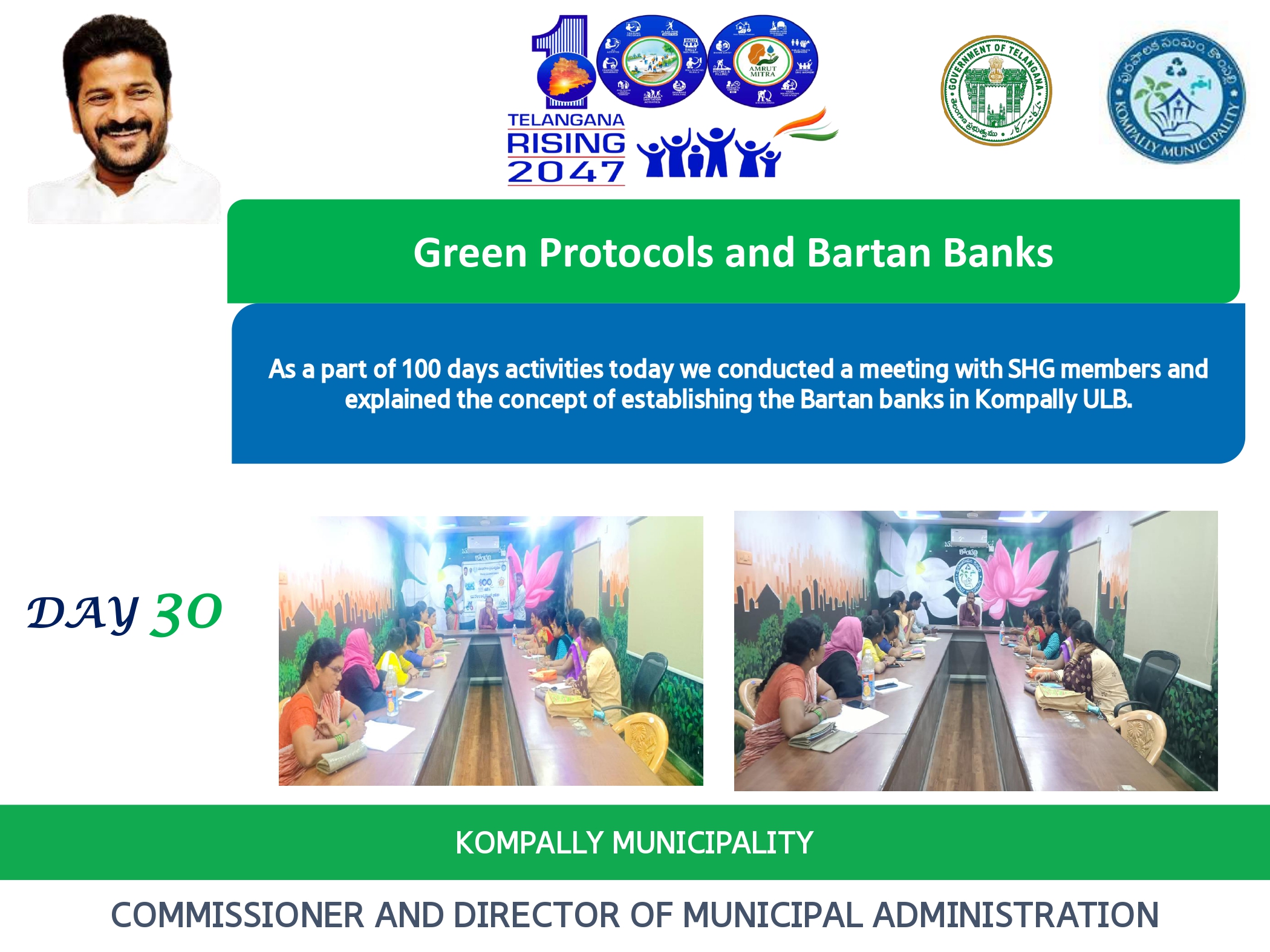 As apart of 100 days program Day- 30 Implementation of 100 Days Action Plan in Kompally