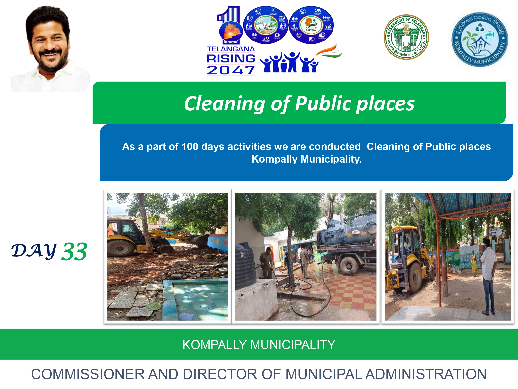 As apart of 100 days program Day- 33 Implementation of 100 Days Action Plan in Kompally